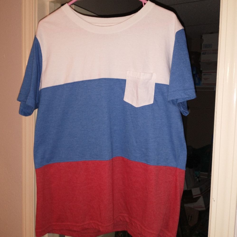 Red White and Blue Striped tee